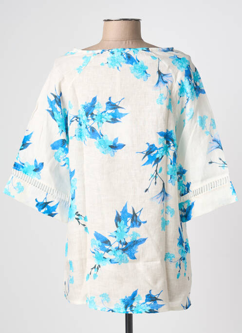 Blouse imprimé fleurs manches courtes blanc BLANC BOHEME femme