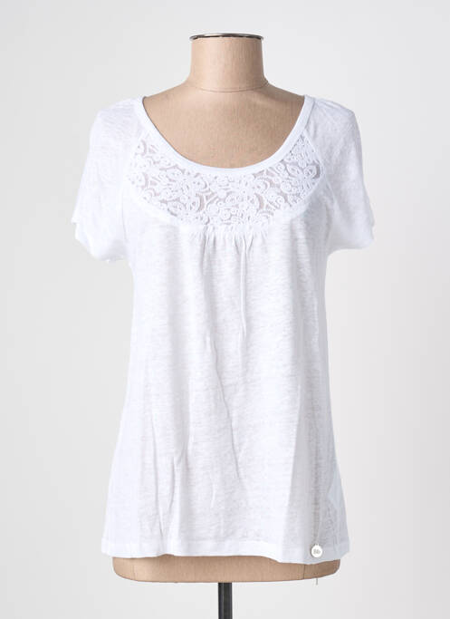 T-shirt coupe droite manches courtes blanc BLANC BOHEME femme