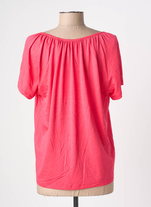 T-shirt coupe droite manches courtes rose BLANC BOHEME femme