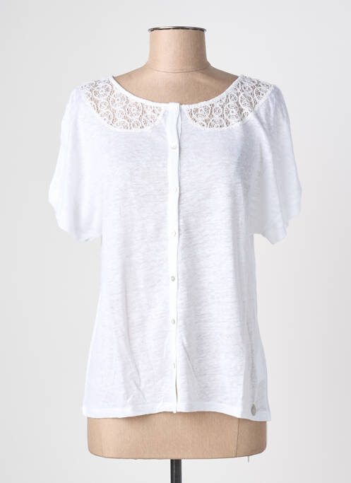 T-shirt coupe cintrée manches courtes blanc BLANC BOHEME femme