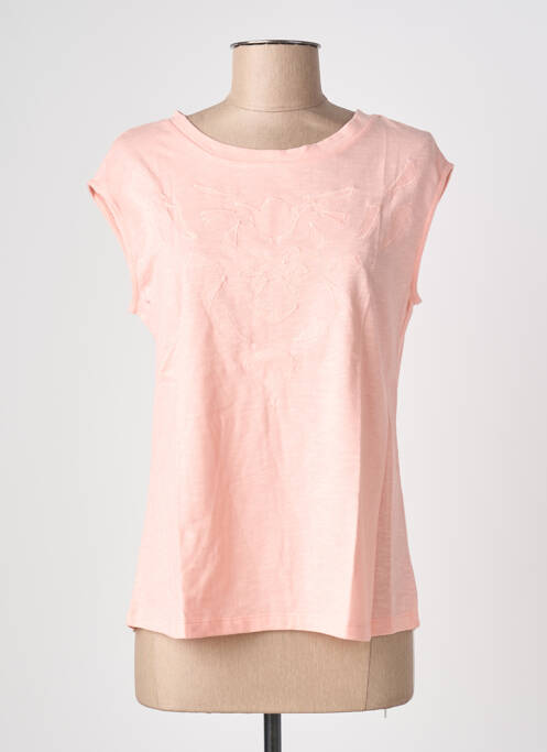 T-shirt coupe cintrée manches courtes rose BLANC BOHEME femme