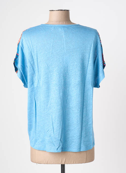 T-shirt imprimé fantaisie manches courtes bleu BLANC BOHEME femme