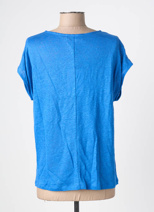 T-shirt coupe droite manches courtes bleu BLANC BOHEME femme