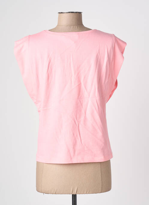 T-shirt coupe cintrée manches courtes rose BLANC BOHEME femme