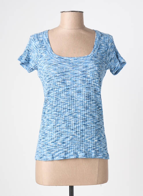 T-shirt coupe cintrée manches courtes bleu BLANC BOHEME femme