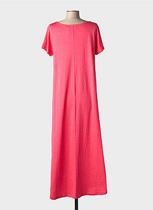 Robe longue manches courtes manches courtes rose BLANC BOHEME femme