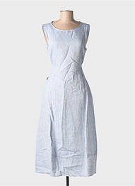 Robe mi-longue sans manche sans manche bleu BLANC BOHEME femme