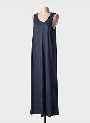 Robe longue sans manche sans manche bleu BLANC BOHEME femme