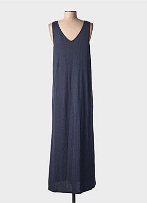 Robe longue sans manche sans manche bleu BLANC BOHEME femme