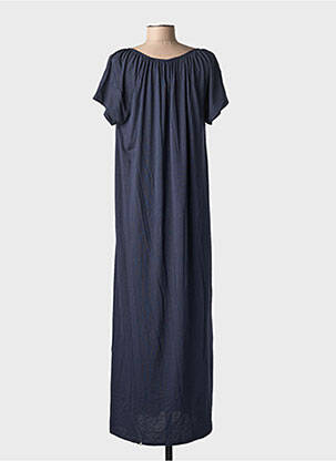 Robe longue manches courtes manches courtes bleu BLANC BOHEME femme