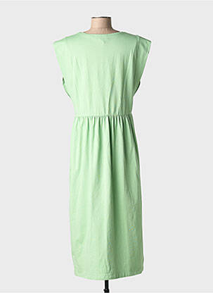 Robe longue manches courtes manches courtes vert BLANC BOHEME femme