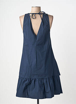 Robe courte sans manche sans manche bleu BLANC BOHEME femme