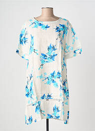 Robe courte manches courtes manches courtes bleu BLANC BOHEME femme