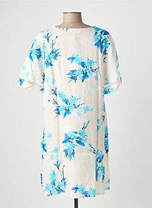 Robe courte manches courtes manches courtes bleu BLANC BOHEME femme