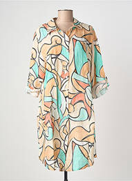 Robe courte manches courtes manches courtes orange BLANC BOHEME femme