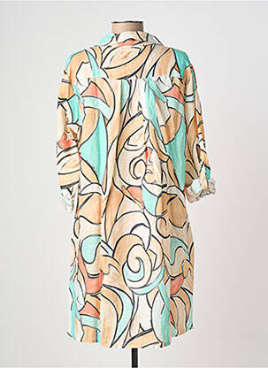 Robe courte manches courtes manches courtes orange BLANC BOHEME femme
