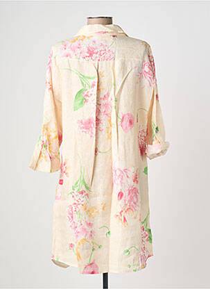 Robe courte manches 3/4 manches 3/4 rose BLANC BOHEME femme