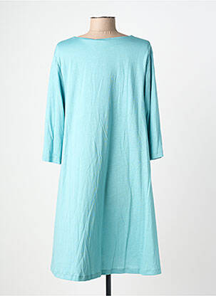 Robe courte manches 3/4 manches 3/4 bleu BLANC BOHEME femme