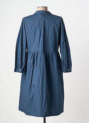 Robe mi-longue manches longues manches longues bleu BLANC BOHEME femme