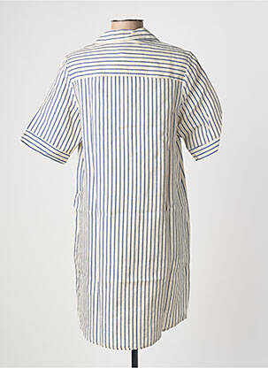Robe courte manches courtes manches courtes bleu BLANC BOHEME femme