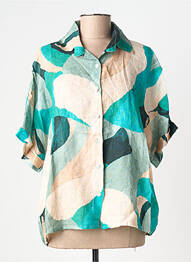 Chemisier manches courtes manches courtes vert BLANC BOHEME femme