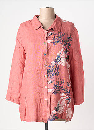 Chemisier imprimé fleurs manches longues rose BLANC BOHEME femme