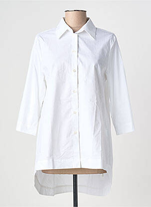 Tunique manches longues col chemisier blanc BLANC BOHEME femme