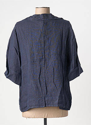 Blouse manches 3/4 manches 3/4 bleu BLANC BOHEME femme