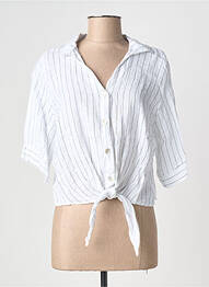 Chemisier tissage crêpe manches 3/4 blanc BLANC BOHEME femme