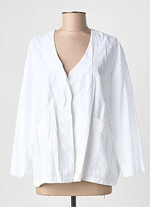 Veste casual coupe droite blanc BLANC BOHEME femme