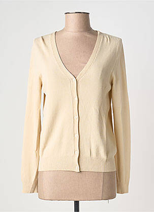 Gilet manches longues stretch beige BLANC BOHEME femme