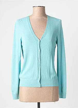 Gilet manches longues stretch bleu BLANC BOHEME femme