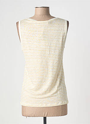 Débardeur stretch sans manche jaune BLANC BOHEME femme