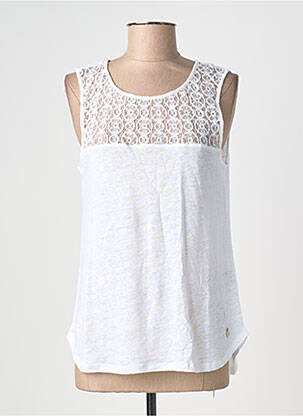 Top tissage jersey sans manche blanc BLANC BOHEME femme