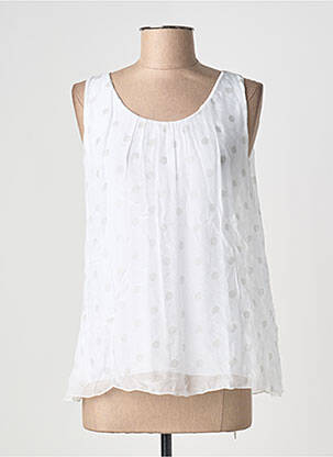 Top coupe fluide sans manche blanc BLANC BOHEME femme