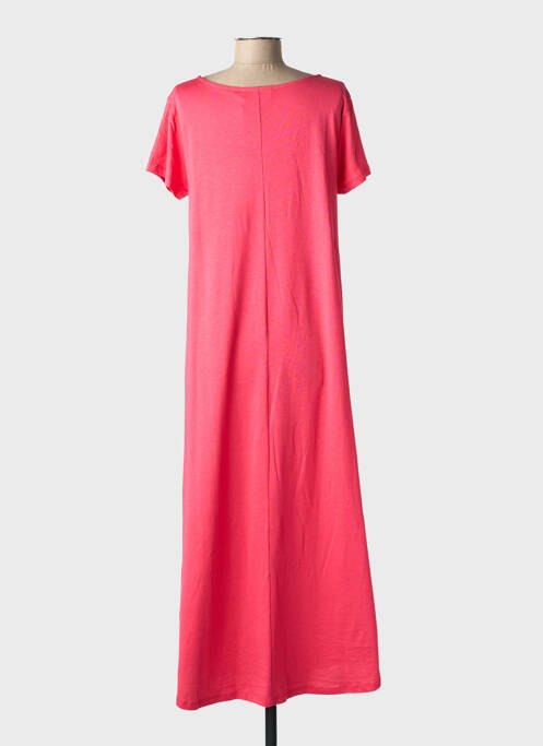 Robe longue manches courtes manches courtes rose BLANC BOHEME femme