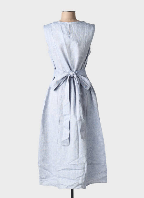 Robe mi-longue sans manche sans manche bleu BLANC BOHEME femme