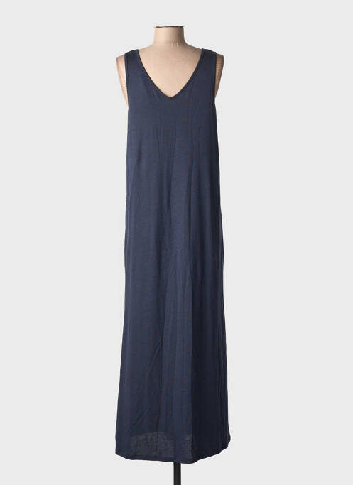 Robe longue sans manche sans manche bleu BLANC BOHEME femme
