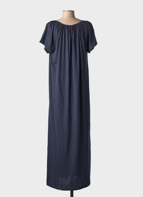 Robe longue manches courtes manches courtes bleu BLANC BOHEME femme