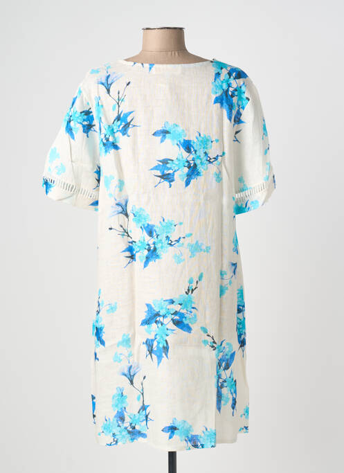 Robe courte manches courtes manches courtes bleu BLANC BOHEME femme