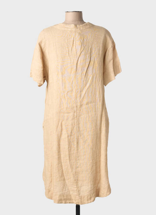 Robe courte manches courtes manches courtes beige BLANC BOHEME femme