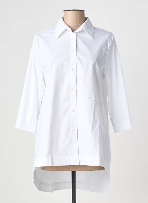 Tunique manches longues col chemisier blanc BLANC BOHEME femme
