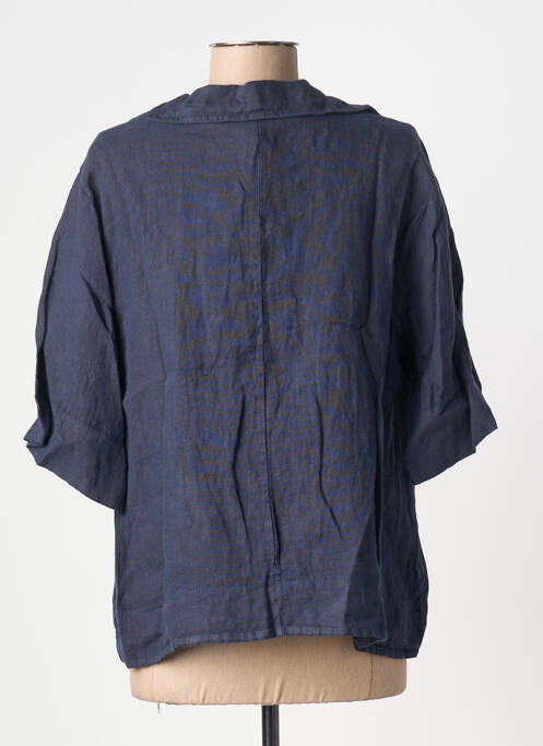 Blouse manches 3/4 manches 3/4 bleu BLANC BOHEME femme