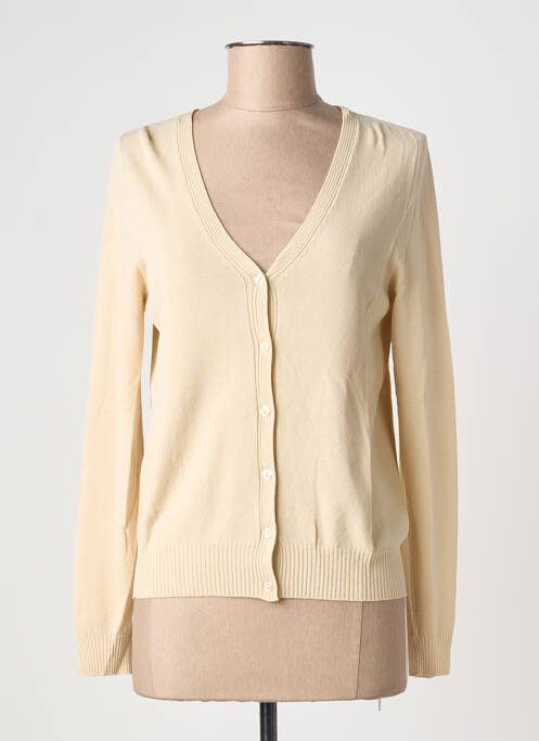 Gilet manches longues stretch beige BLANC BOHEME femme