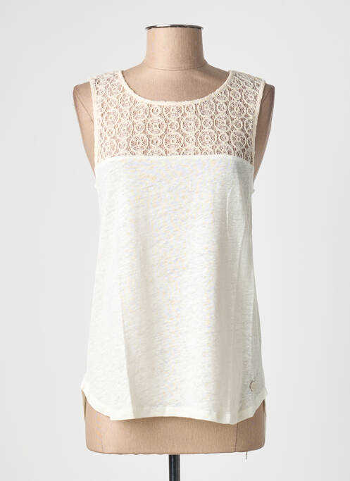 Top tissage jersey sans manche beige BLANC BOHEME femme