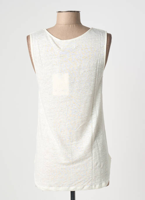 Top tissage jersey sans manche beige BLANC BOHEME femme