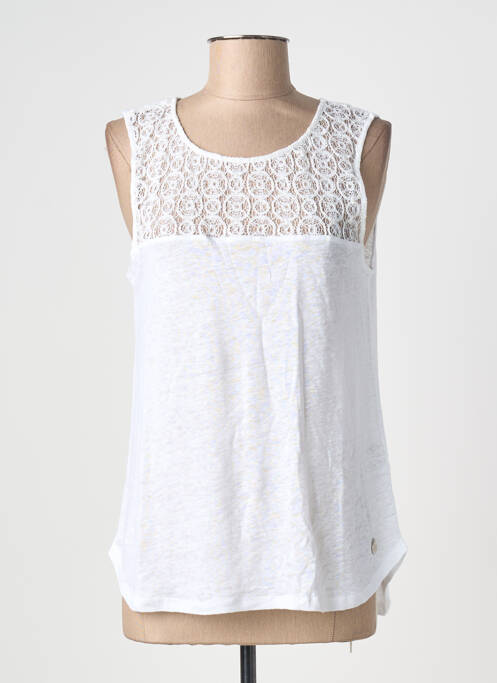 Top tissage jersey sans manche blanc BLANC BOHEME femme
