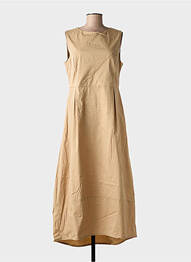 Robe longue sans manche sans manche marron BLANC BOHEME femme