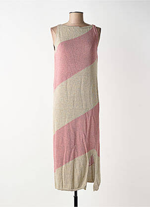 Robe mi-longue sans manche sans manche rose BLANC BOHEME femme