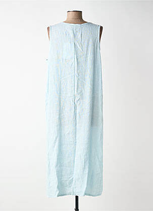 Robe mi-longue sans manche sans manche bleu BLANC BOHEME femme